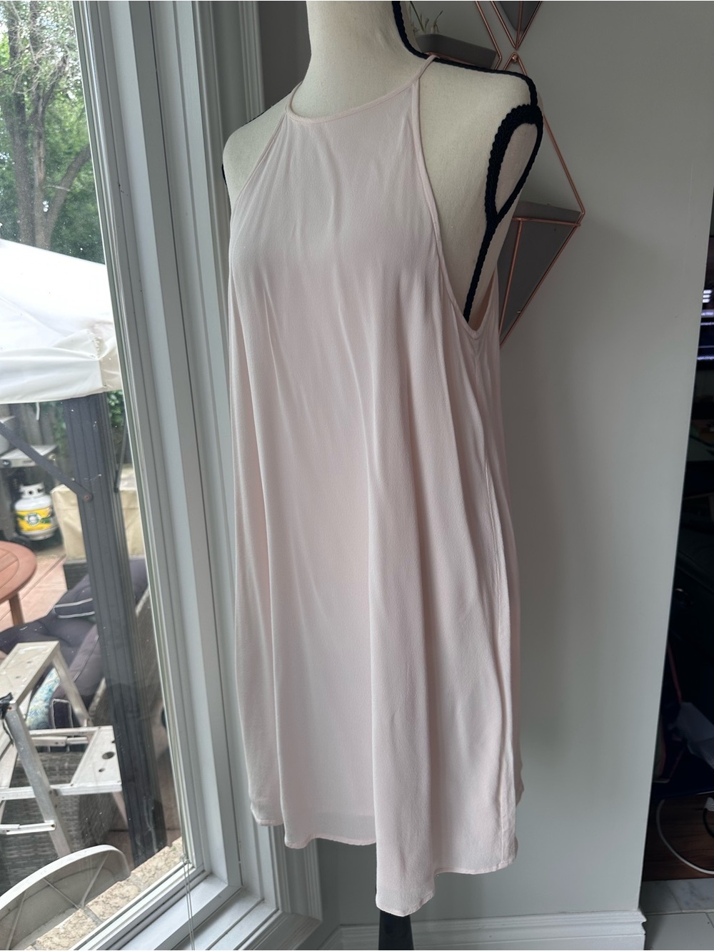 TALULA ARITZIA Light Blush Pink Halter Swing Flowy Mini Dress Size Medium
